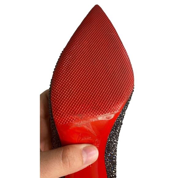 Christian Louboutin Kate 70 mm Black Crystal Embellished Pumps - IT38.5 - Picture 14 of 14